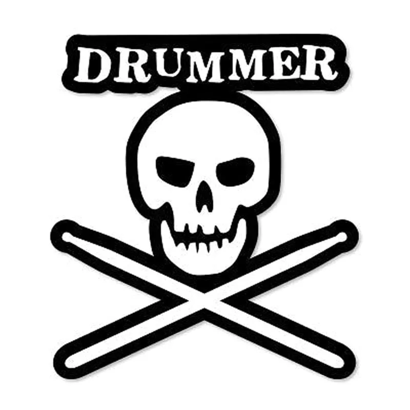 

14.5X16CM DRUMMER Skull Cool Drums Funny Automobiles Motorcycle Car Sticker for LAND ROVER Vogue Lexus GS300 LADA Accessories