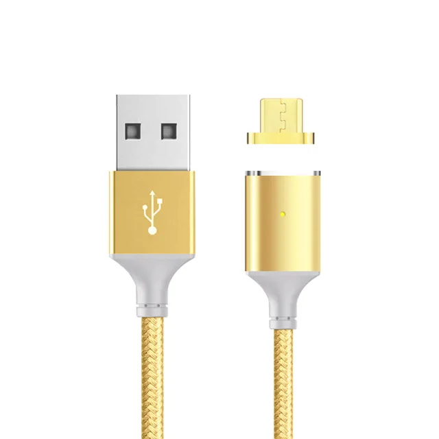 ZRSE Магнитный кабель нейлоновый Магнит Micro USB кабель для зарядки данных Магнитный кабель для быстрой зарядки для samsung Xiaomi Redmi Android - Цвет: Gold