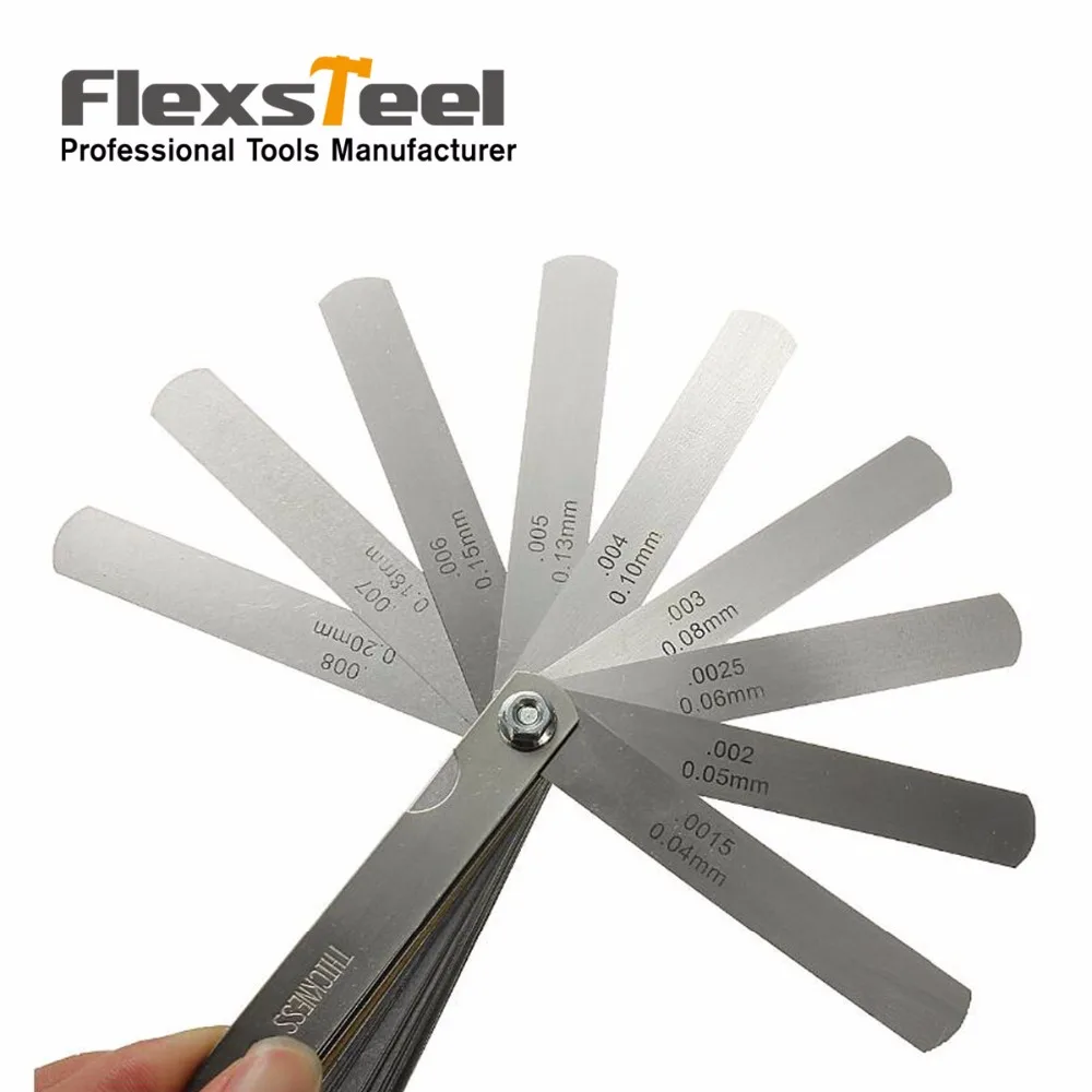 Flexsteel 32 лезвия метрический SAE клапан мастер Feeler Thinkness Gauge Kit мм 1,00-0,02 мм толщина набор измерительные и измерительные инструменты