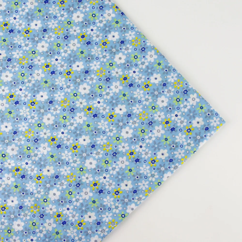 

158cmx half meter Flower Vintage blue print cotton fabric bundle DIY handmade quilt patchwork fabrics