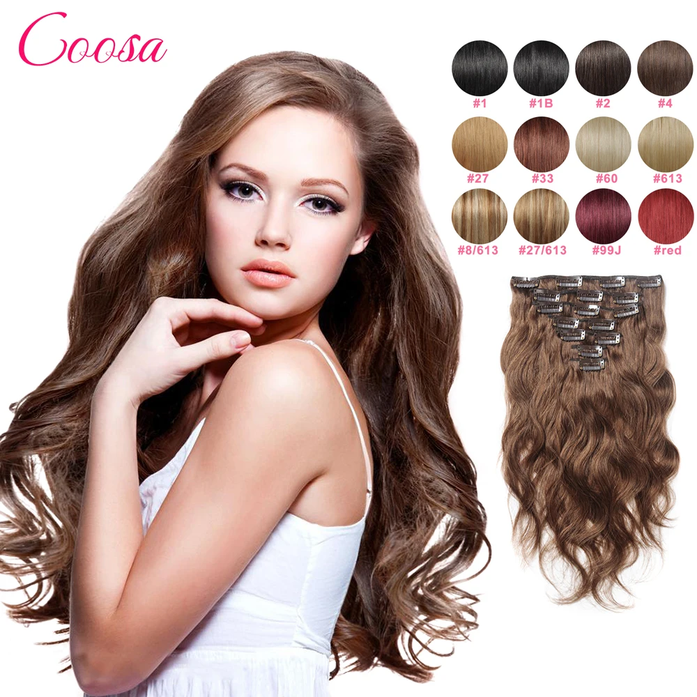 Remy Wavy Hair Clips Blonde 18 20 Clip In Hair Human Hair