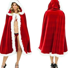 Сексуальные Рождественские костюмы размера плюс, красный плащ для ролевых игр на Рождество, эротическая одежда, фантастическая бархатная Ночная сорочка с кристаллами для костюмированной вечеринки