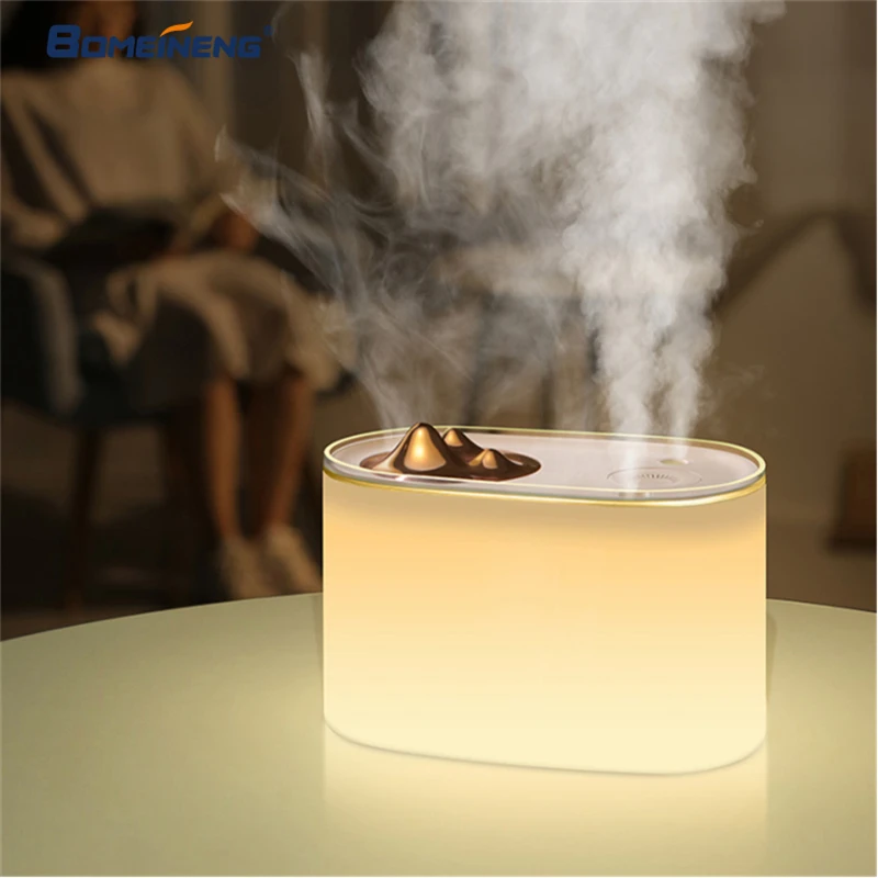 Online BOMEINENG 1000ML Aroma Ätherisches Öl Diffusor USB Ultraschall luftbefeuchter mit 2 Mist Outlet 7 Farbe LED Licht für home Office