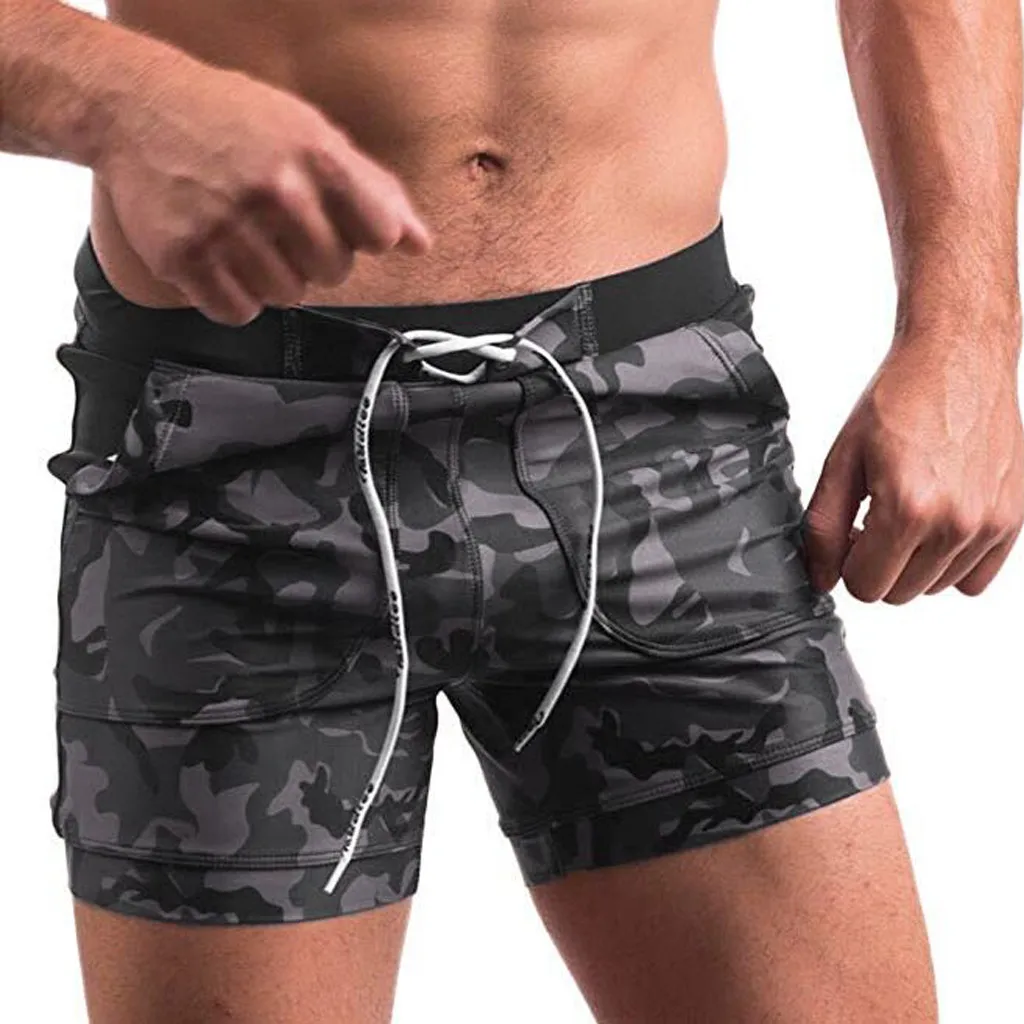 

Swimming Trunks Men 2019 New Swimwear Swimsuit Quick Dry Shorts Gay Boxer Surf Board Beach Wear Swimming Pants Bathing Suit