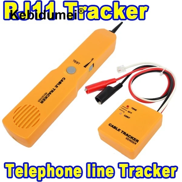 

kebidumei Durable Handheld Telephone Cable Tracker Phone Wire Detector RJ11 Line Cord Tester Tool Kit Tone Tracer Receiver