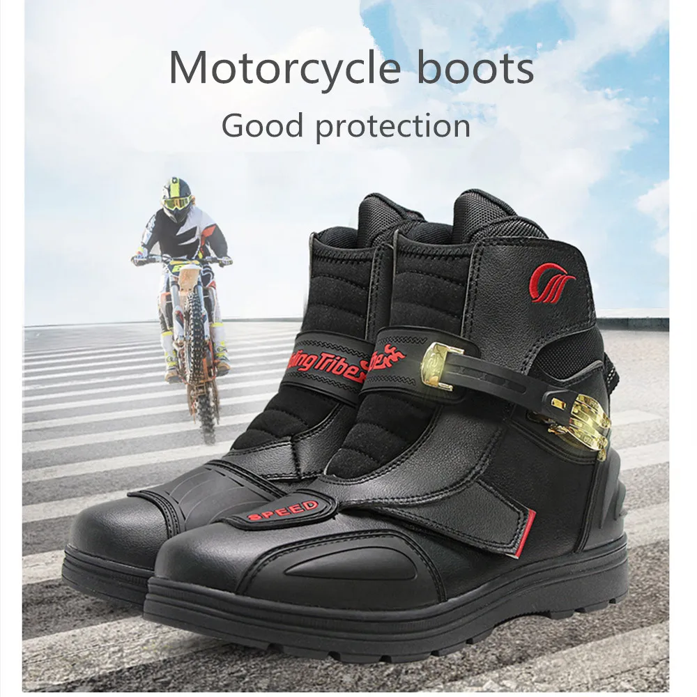 

Riding Tribe Motorcycle Protective Boots Non-slip Moto Winter Shoes Off-Road Motocross Motorbike Racing Anticollision A014