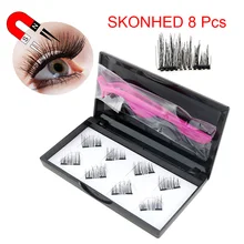 3D Magnetic Eyelashes Invisible Magnetic Lashes Mink Eyelashes With Tweezer Magnet Mink Lashes Thick Full Strip