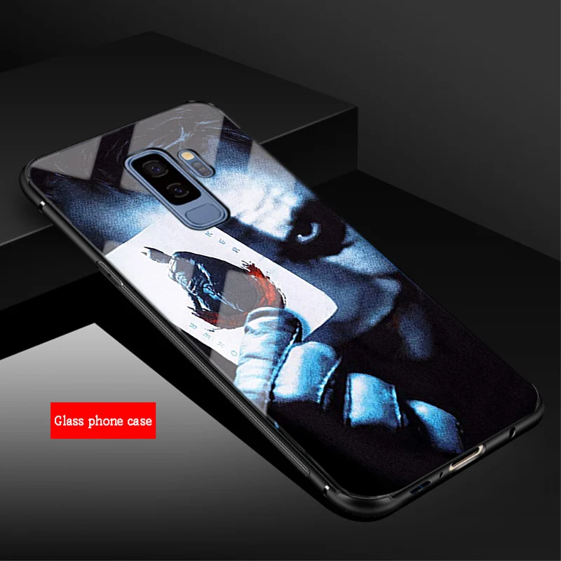 Бэтмен Темный рыцарь Джокер чехол из закаленного стекла для телефона для samsung Galaxy S8 S9 S10 плюс A6 A6S A8 A8S J6 J8 NOTE 8, 9