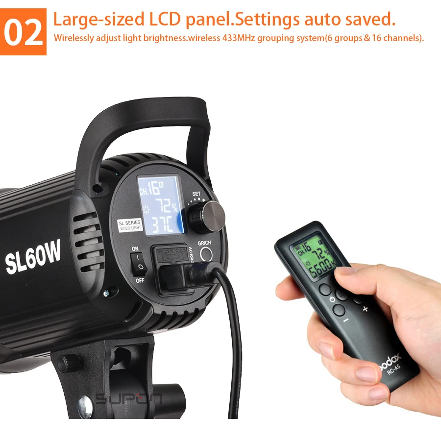 Godox светодиодный светильник для видео SL 60W 5600K белая версия непрерывный Bowens