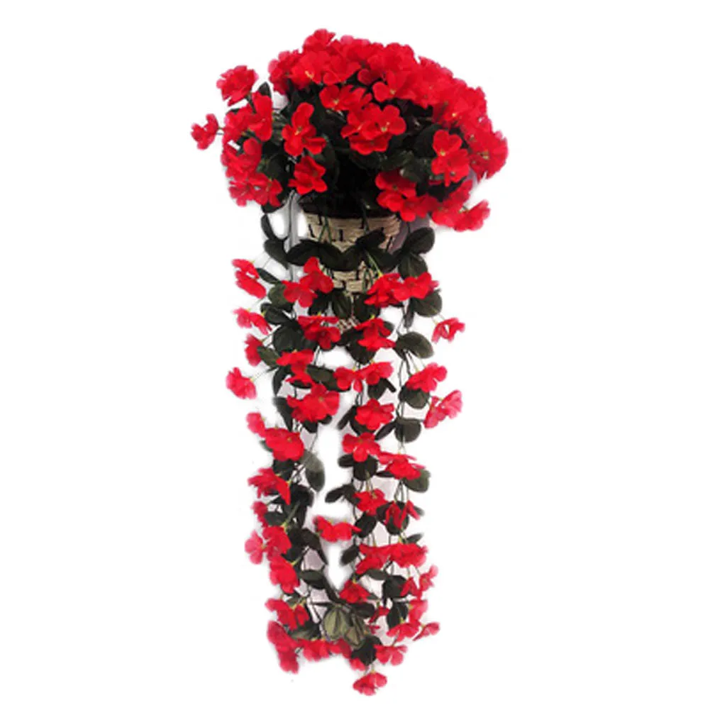 Artificial Violets Flowers With Leaves Ivy Silk Wall Hanging Vine for Wedding Home Accessories Balcony Decorattion DIY Bouquet Artificial Violets Flowers With Leaves Ivy Silk Wall Hanging Vine for Wedding Home Accessories Balcony Decorattion DIY Bouquet