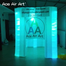 На заказ Красивые светодио дный 2 двери надувной куб палатка для свадебной вечеринки украшения