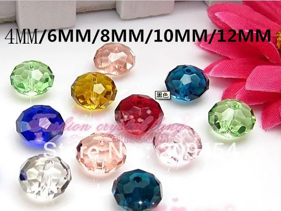 

(Choose Size/Color First ) 4mm/6mm/8mm/10mm/12mm Mixed/Clear Color Crystal Rondelle Beads