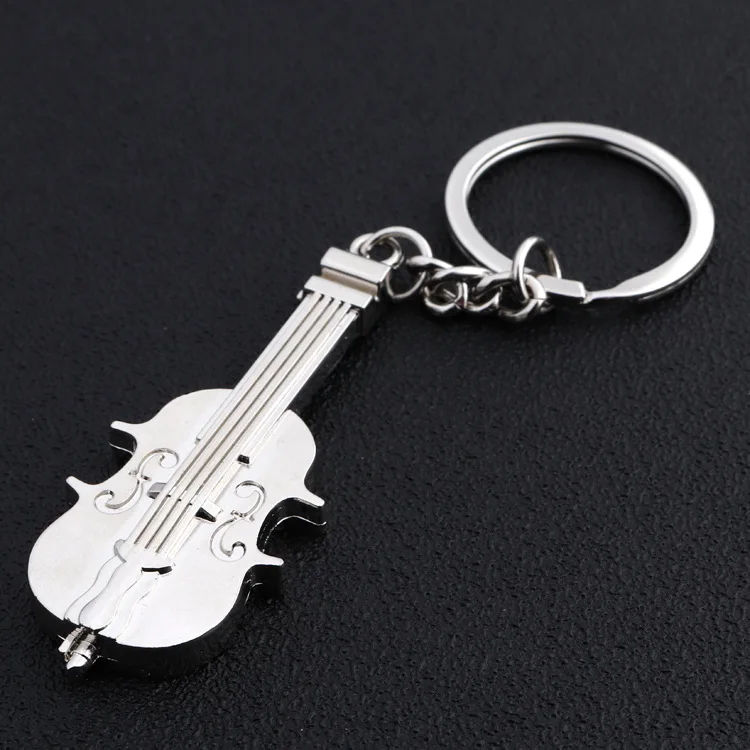 

violin key ring silver metal key decoration classic musical instruments keychain Kc95196