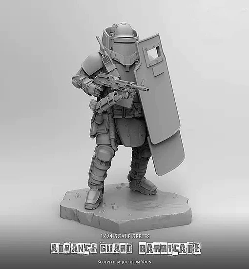 

YUFAN model kit 1:24 resin soldier advance guard barricade Unpainted kit T75024