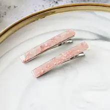 2 шт./компл. японский тонкий прямоугольник ацетат заколка для волос для женщин девочек Оловянная фольга блестки прозрачный Утконос шпилька боковая челка заколка