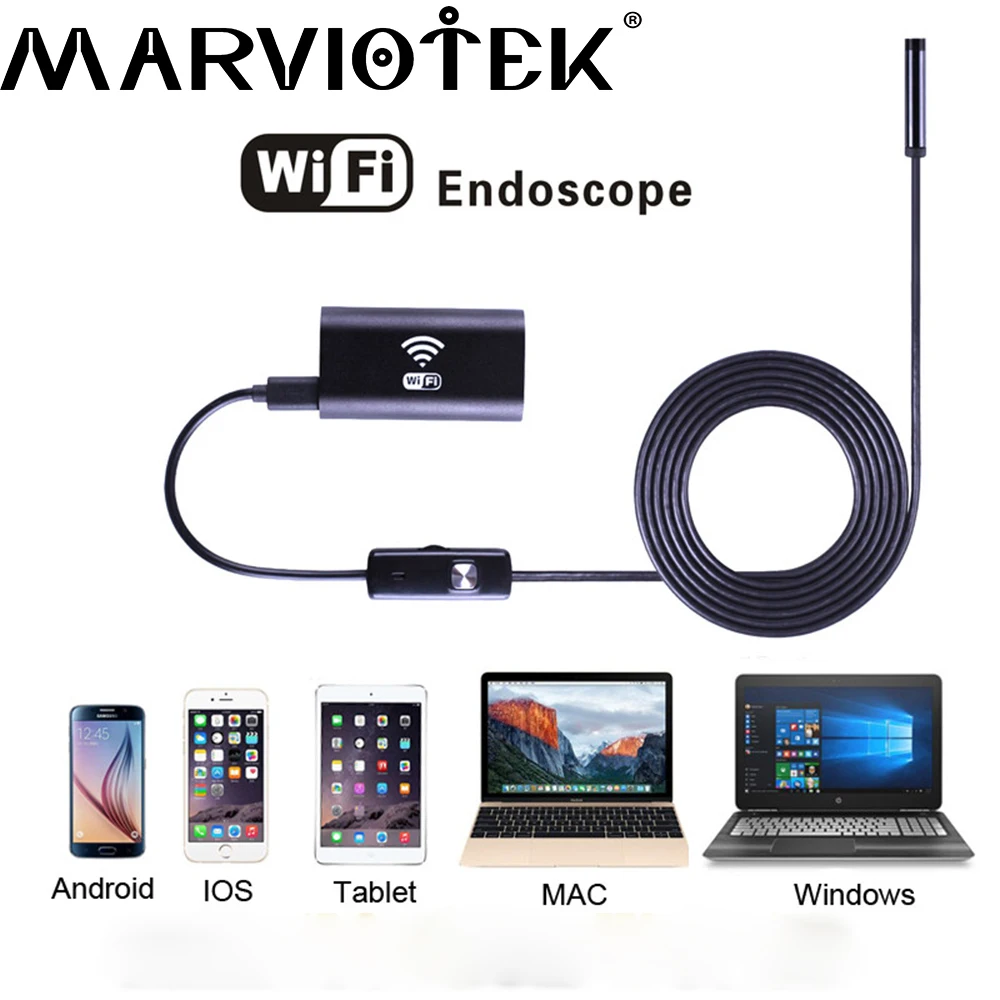 8mm dia 1 2 3 5 5 M USB wireless WiFi endoscope IOS font b Android
