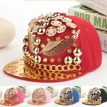 Американская панк модная шапка с заклёпками на плоской подошве крылья в стиле хип-хоп, кепка для хип-хопа Корея моды в стиле хип-хоп, Шапки