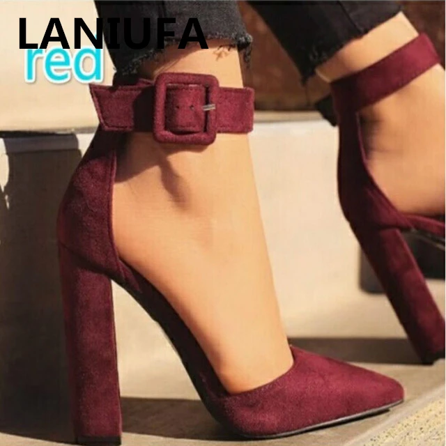 Big size 34-43 new Heeled shoes women Pumps Ankle Strap Pumps High Heels Shoes Women Platform Square heel dress shoes mujer &38 Big size 34-43 new Heeled shoes women Pumps Ankle Strap Pumps High Heels Shoes Women Platform Square heel dress shoes mujer &38