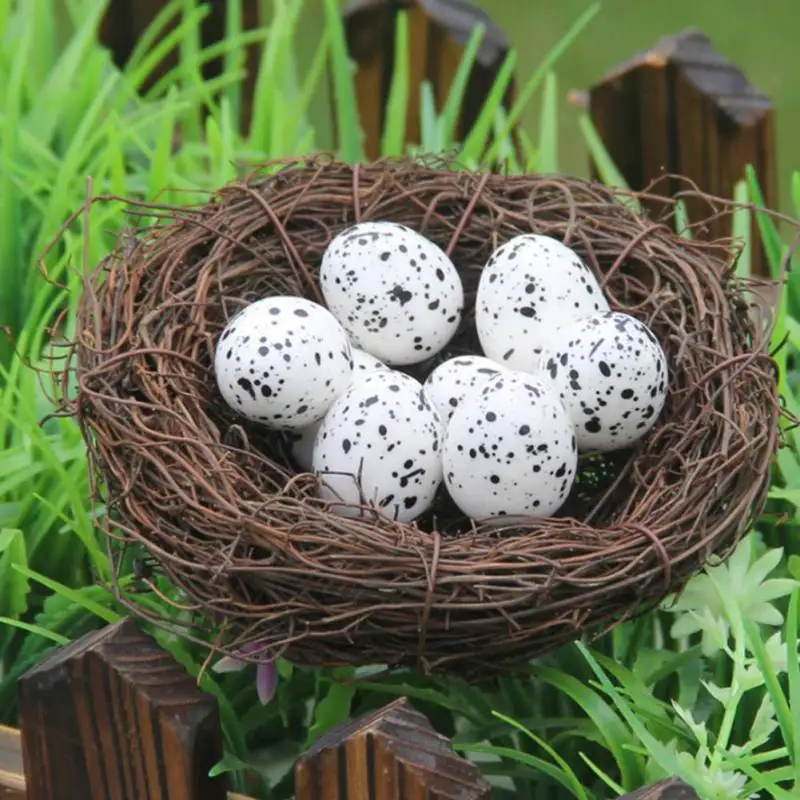 

Micro Fairy Garden Decoration Miniature Figurines Toys Crafts Accessories DIY Artificial Birds Nest Simulation Eggs Model
