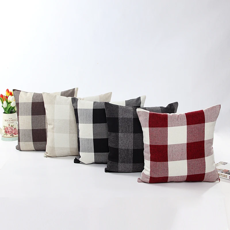 

wholesale wedding party gift cushion coverNordic fashion elegant plaid decor office home car sofa pillow case 45cmX45