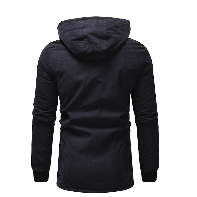 Hooded Parka Men's Long Wool and Cap Cotton-padded Clothing Autumn Winter New Arrival Men Clothes