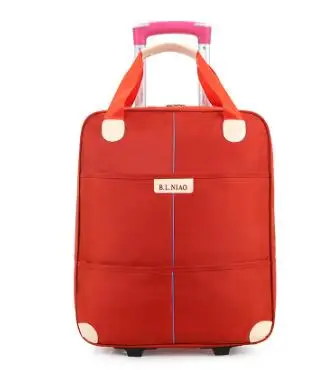 New travel trolley bag with wheels women men Unisex luggage bag on wheel suitcase Travel Duffle Oxford Travel on wheels