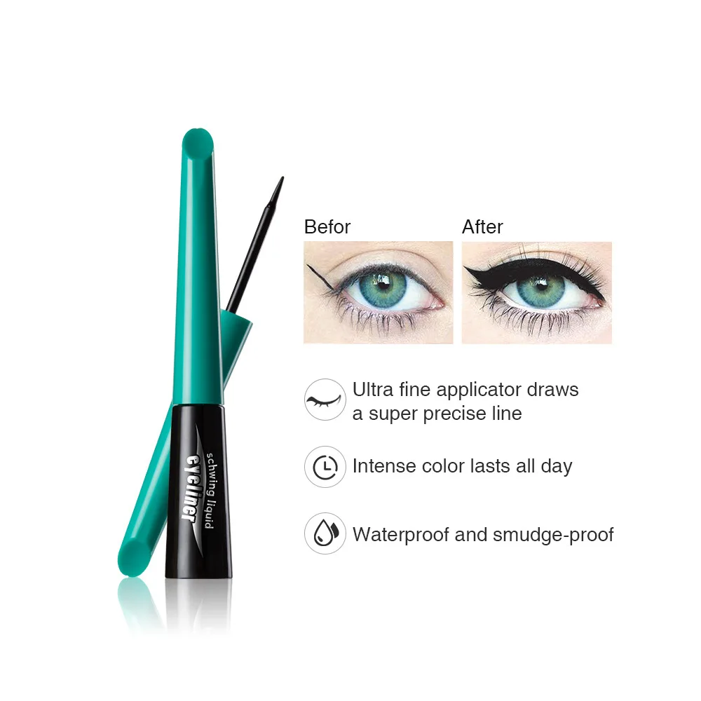 

MENOW Black Eyeliner Best Waterproof Liquid Eye liner Pen High Pigment & Long Lasting Makeup Eyeliner E417