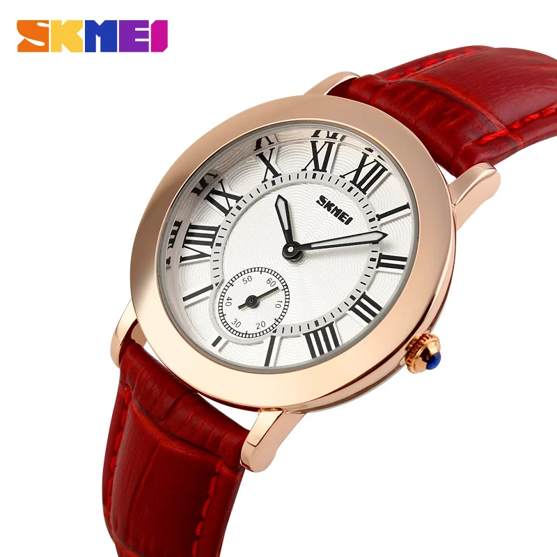 

SKMEI 1083 Women Luxury Fashion Quartz Watches lady Genuine Leather Band Waterproof Clock Montre Femme Reloj Mujer Wrist Watches