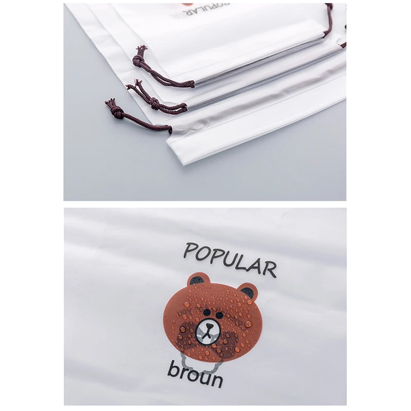 XZP Broun Bear Transparent Cosmetic Bag Travel Makeup Case Women String Make Up Bath Organizer Storage Pouch Toiletry Wash Kit