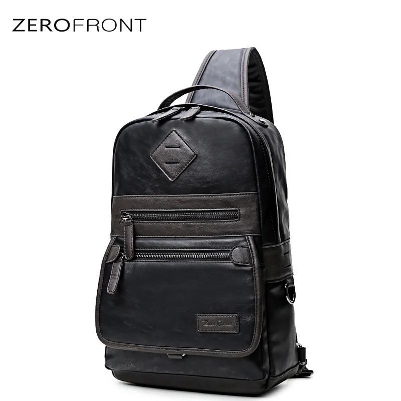 

New Fashion Shoulder bag Large Capacity PU Leather Bags Business Weekend Casual Men Multifunction Chest Bags Crossbody Bag