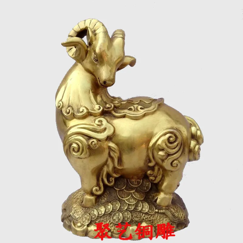 

Bronze sculpture, copper sheep decoration Large money sheep copper sheep crafts manfo sheep home decoration
