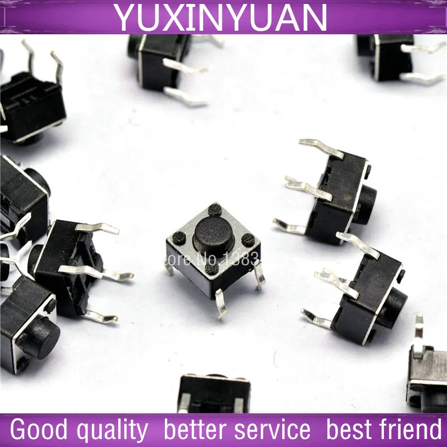 

6 * 6 * 5 mm light touch switch vertical switch/button switches 4 feet 10pcs/lot