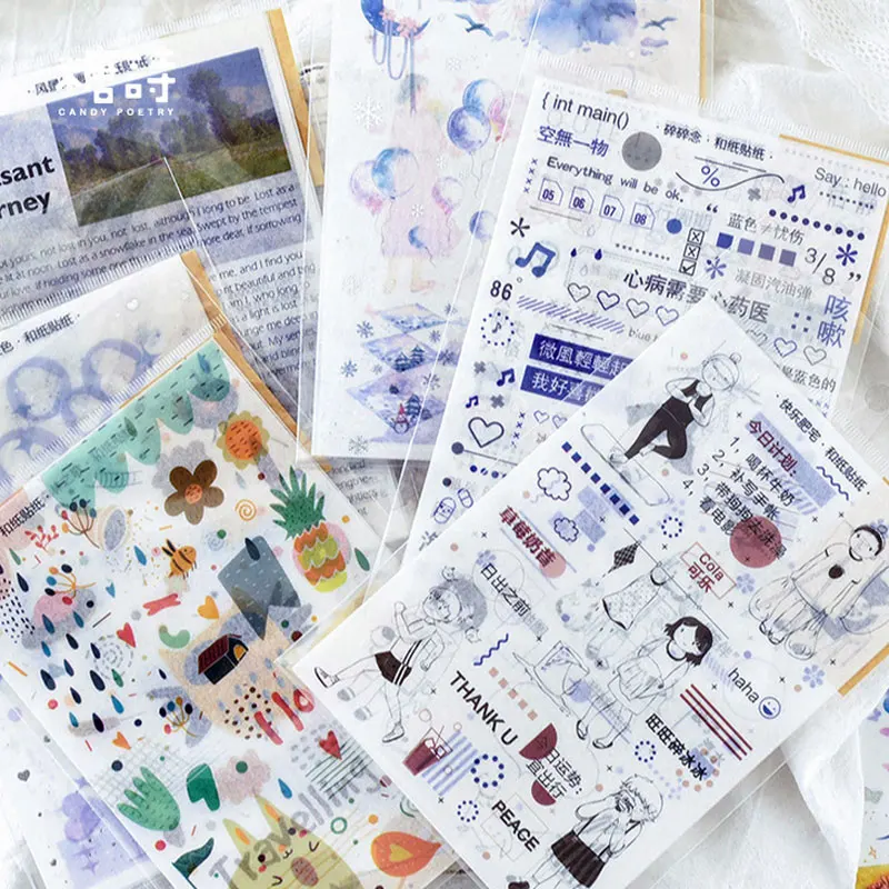 

3sheet/set Long time series sticker children diy paper sticker Handmade Gift Card photo album Scrapbook diary decoration sticker