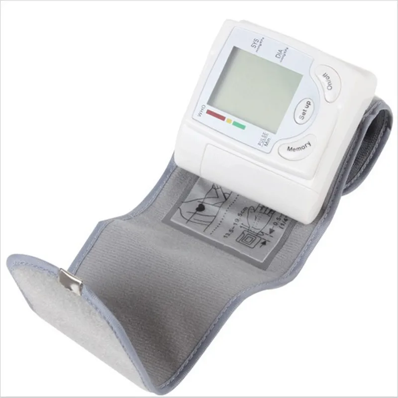 Наручный монитор кровяного давления портативный автоматический цифровой ЖК Устройство пульсометр измеритель пульса измерительный тонометр белый
