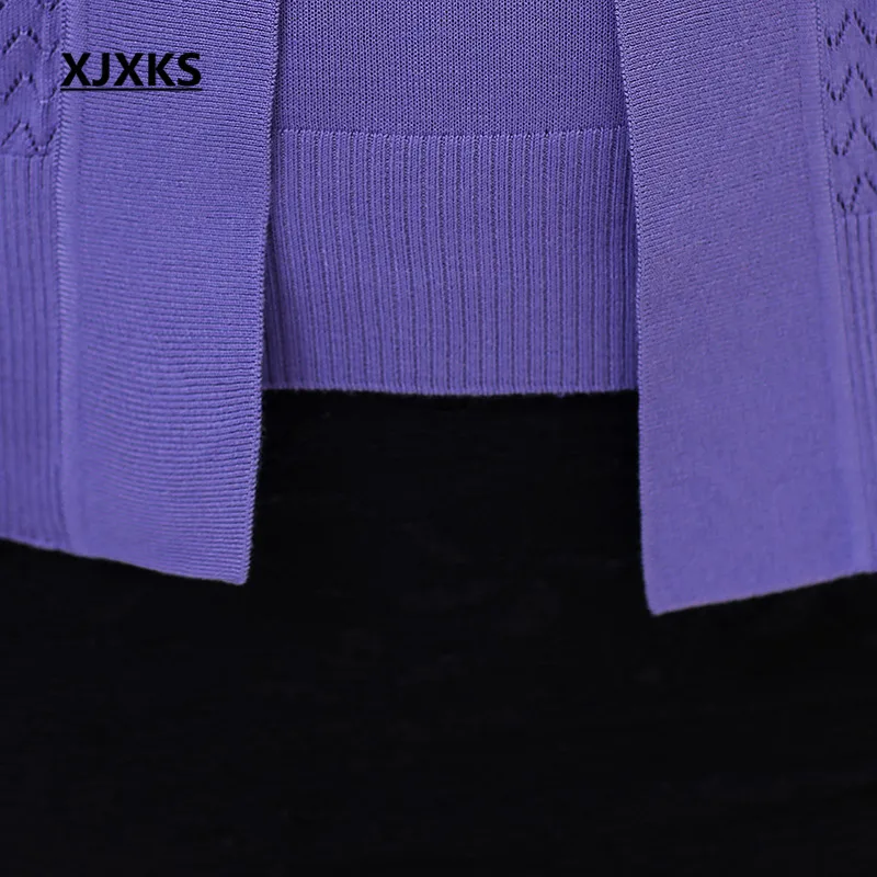 XJXKS Новое поступление действительно комплект из двух предметов свитер модный высококачественный Женский Кардиган с длинным рукавом размера плюс женские топы