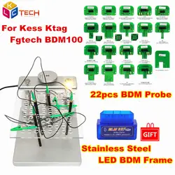 Металлический светодиодный программатор BDM из нержавеющей стали 2в1 22 шт. BDM зонд Адаптеры ECU программирование кронштейн для KESS V2 KTAG FGTECH