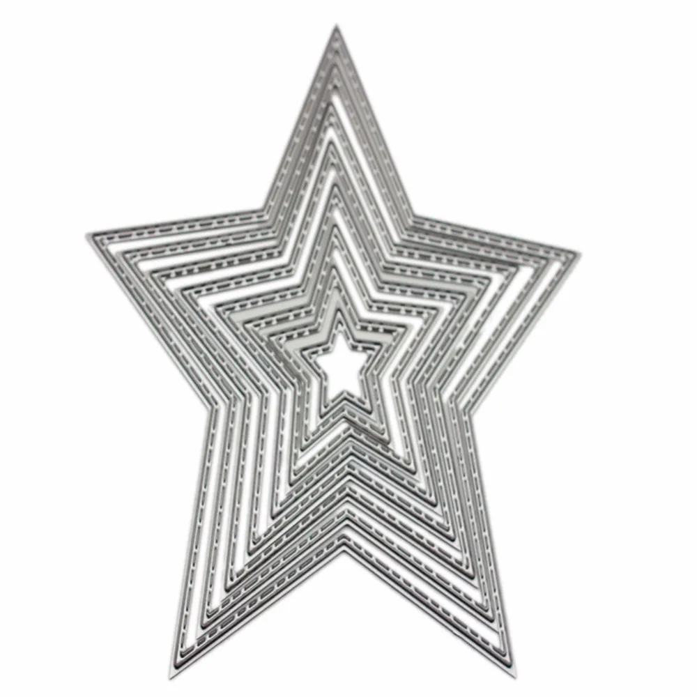 8pcs Embossing Metal Steel Cutting Dies Stencils Stars DIY Scrapbooking