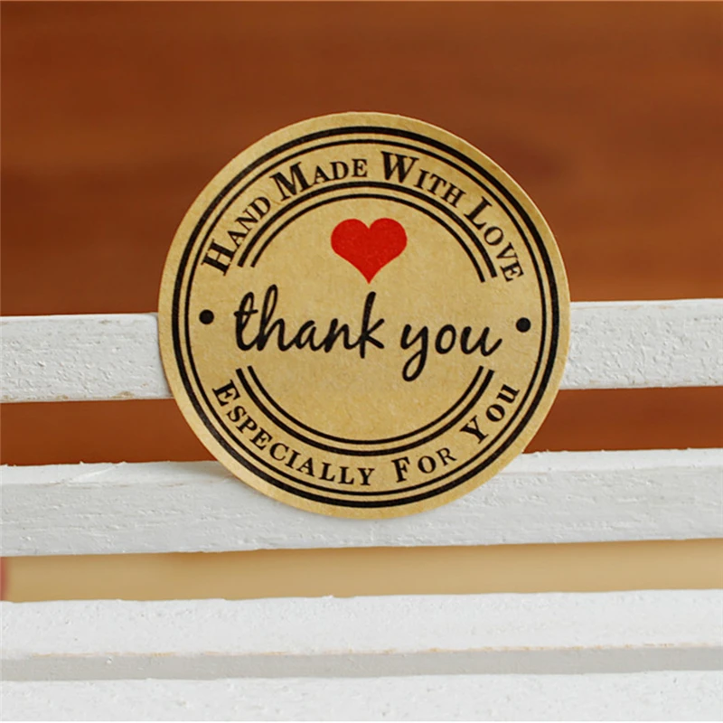 Спасибо Красная любовь самоклеящиеся наклейки художественные этикетки Спасибо наклейки подарки пользовательские круглые этикетки бумажный мешок свадебные принадлежности - Цвет: 120pcs