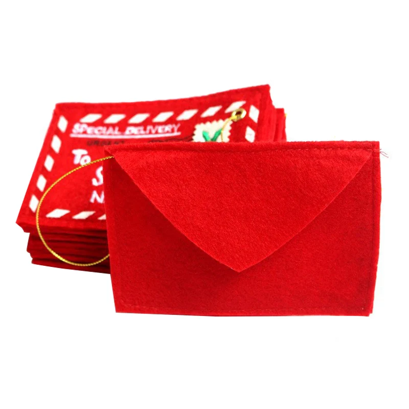 

Envelope Christmas Xmas Tree Hanging Card Holder Santa Gift Bag Red Decoration 899