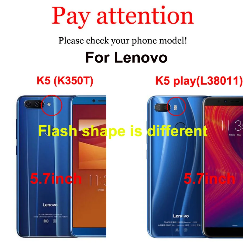 Откидной Чехол с открытым окном для Lenovo K5 Play 5 7 дюйма роскошный кожаный защитный