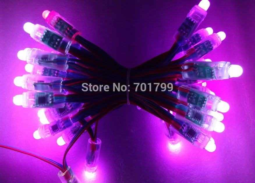 50 шт. DC5V 12 мм WS2811 Светодиодный умный пиксельный узел со всеми цветными проводами