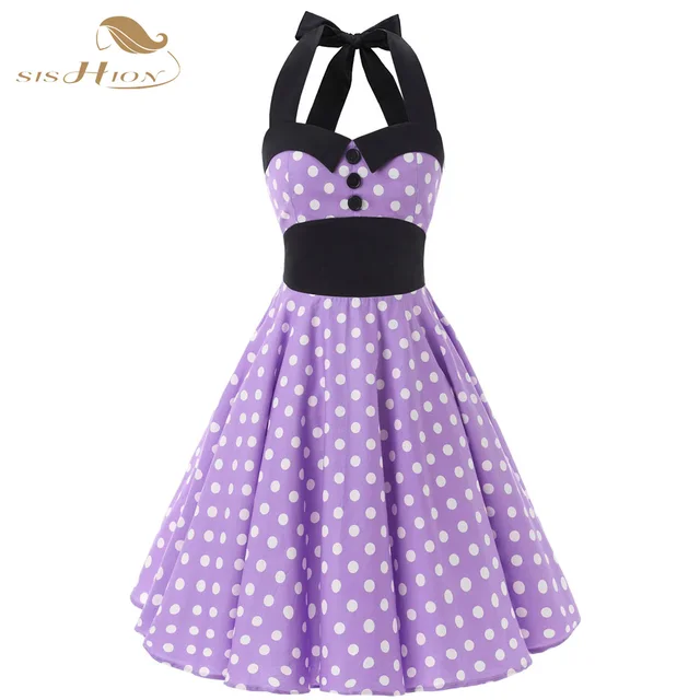 Purple Rockabilly Swing Dress