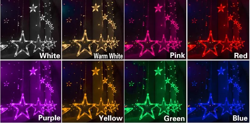 LED Curtain Star String Fairy Light08