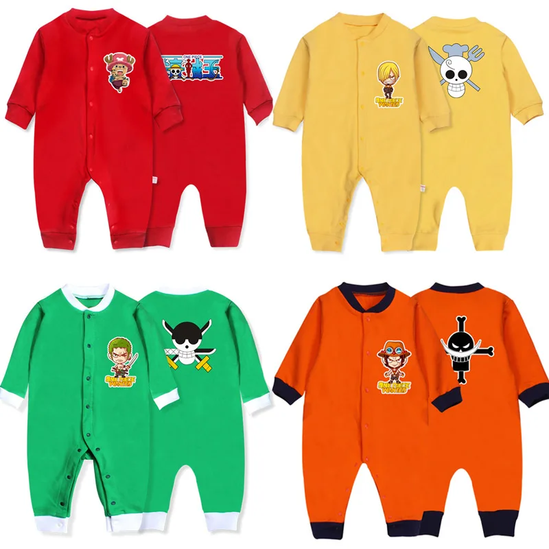 

One Piece Spring Autumn 100% Cotton Baby Boys Girls Babies Rompers Luffy Zoro Law Sanji Costume Infant Jumpsuits Clothing SA2101