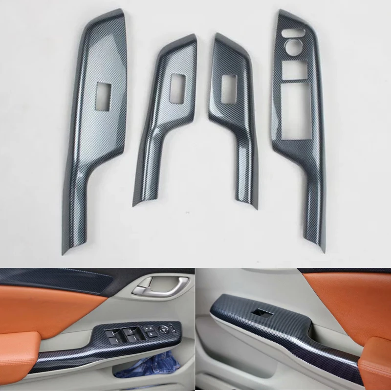 4* Chrome Interior window switch panel cover Tirm for Honda Accord 9th 2014 2015