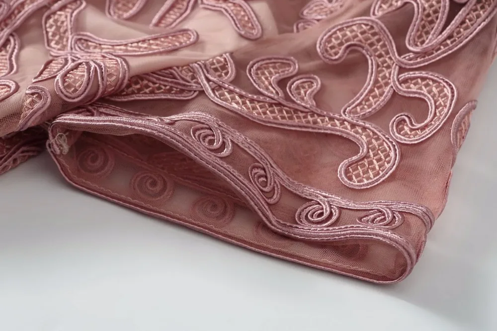 4XL платье Vestido летние модные вечерние платья розового и темно-синего цвета женские винтажные Ретро платья с круглым вырезом и вышивкой