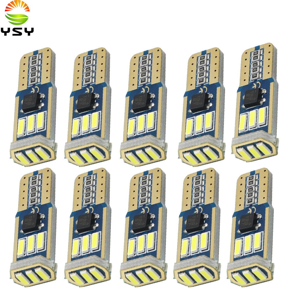 YSY 10 шт. T10 W5W светодиод шина может свет белый без ошибки 4014 9 SMD лампы автомобиля