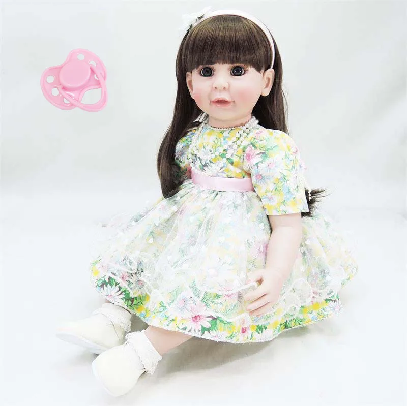 

60cm Silicone Vinyl Reborn Baby Doll Simulated 24inch Princess Toddler Girl Babies Toy Lifelike Child Birthday Gift Present