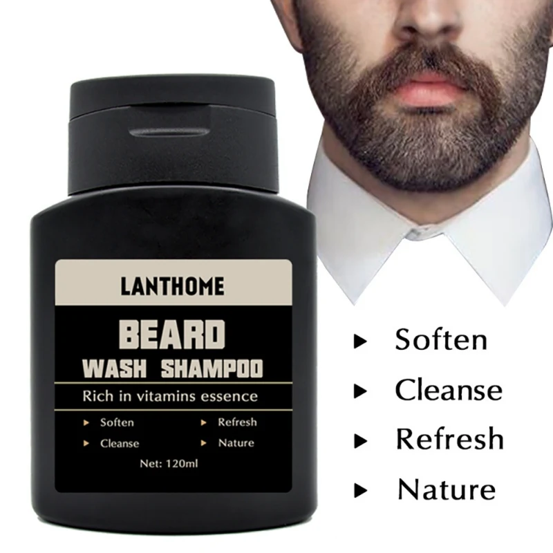 

1PC Vitamin Wash Shampoo Hair Beard Care Men's Gift Beard Assistance Machine Moisturiser Deep Cleansing Beard 2018 Products