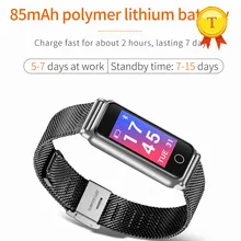 0,96 дюймов сенсорный экран IP67 металлический Смарт-браслет Мониторинг частоты сердечных сокращений Фитнес, измеритель артериального Давление кислорода